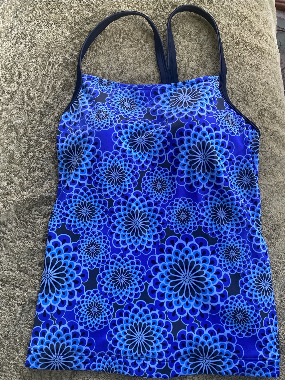 NEW UPF 50 Blue Floral Tankini Top
